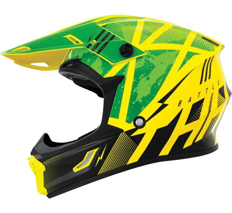 THH Helmets T710X Battle Grn/Blk Lg - Click Image to Close