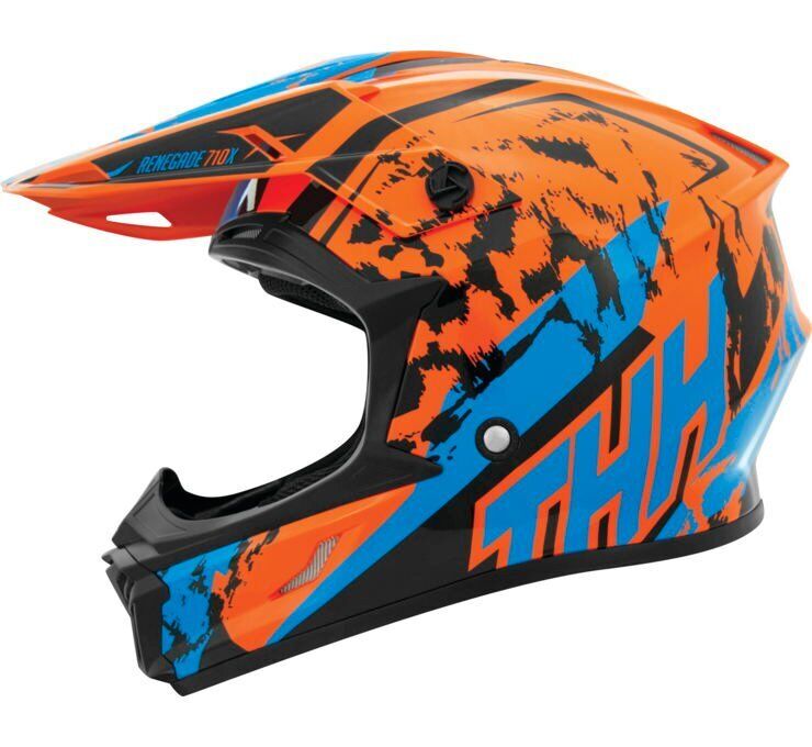 THH Helmets T710X Renegade Org/Blu Sm - Click Image to Close