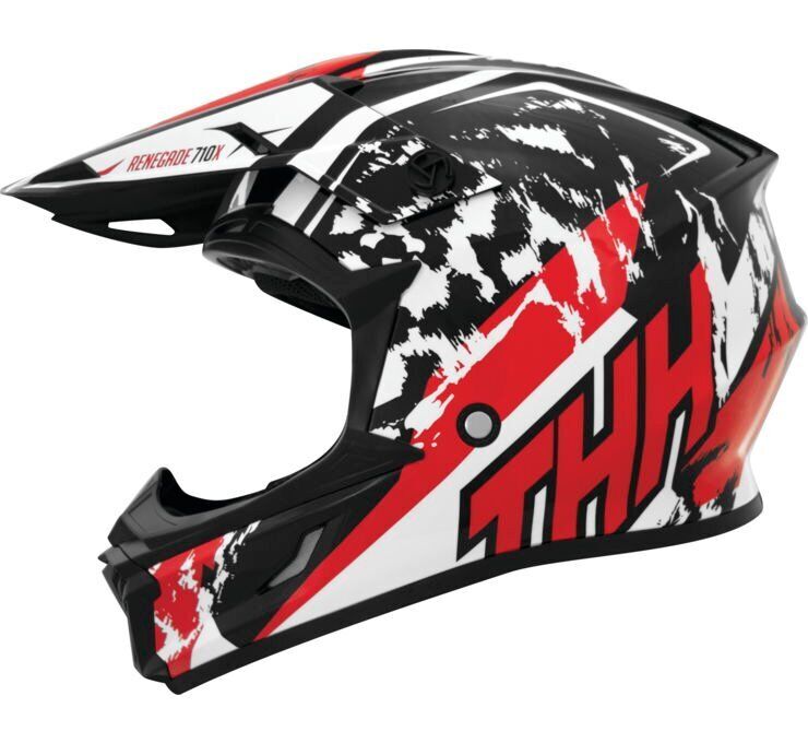 THH Helmets T710X Renegade Wt/RdYouth Large - Click Image to Close