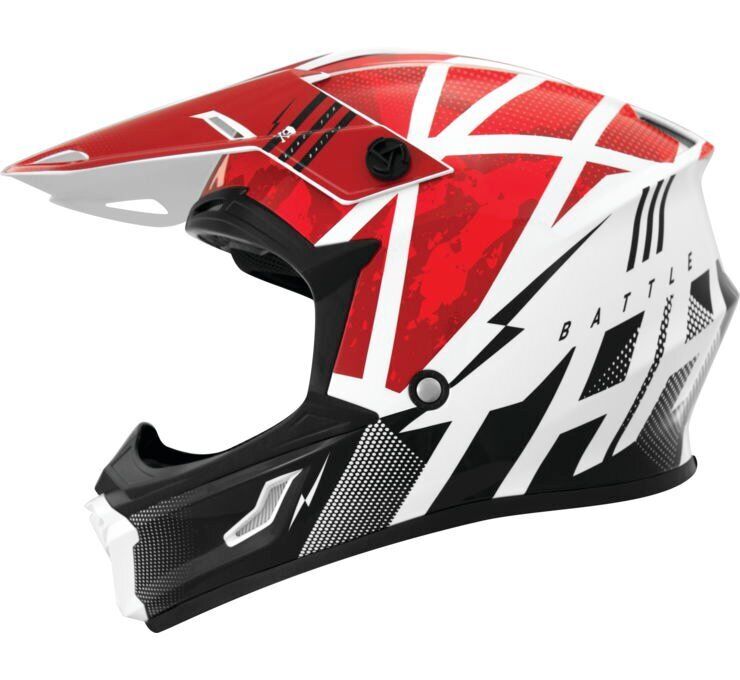 THH Helmets T710X Battle Red/BlkYouth Medium - Click Image to Close