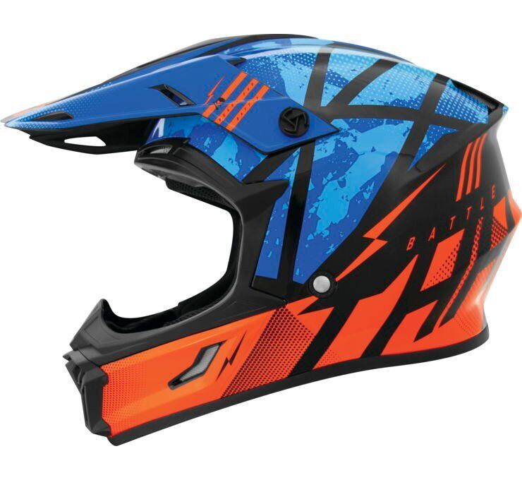 THH Helmets T710X Battle Blu/OrgYouth Large - Click Image to Close