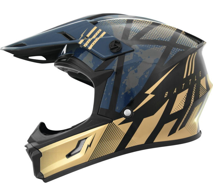 THH Helmets T710X Battle Blu/GldYouth Small - Click Image to Close