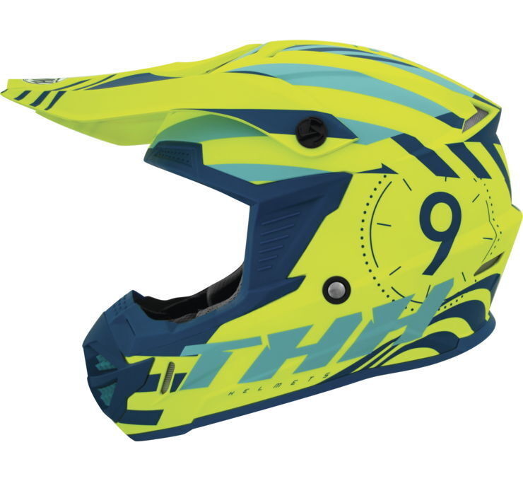 THH Helmets T730X Twister Neon Yelblu Xs - Click Image to Close