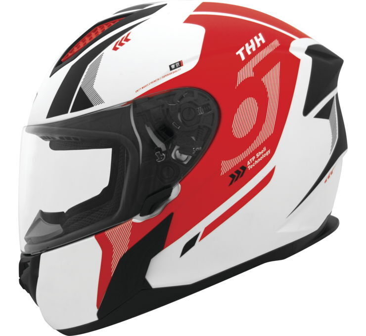 THH Helmets T810S Hayate Pearl Whtred Lg - Click Image to Close