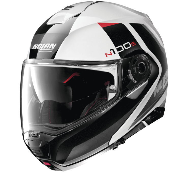 Nolan Helmets N100-5 Hilltop Mtlwhtblk Lg - Click Image to Close