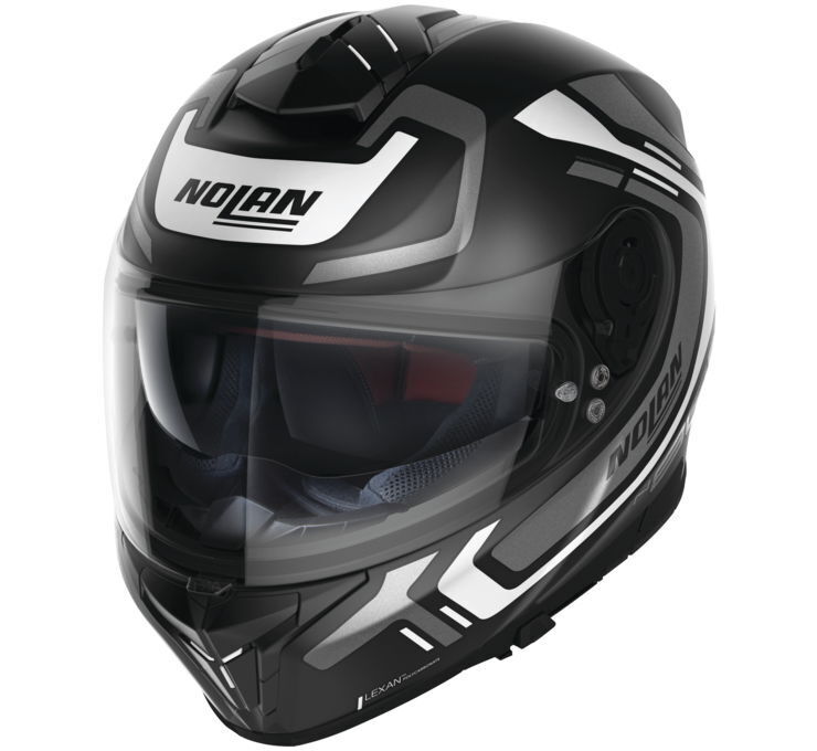 Nolan Helmets N80-8 Ally Helmet Flat Black/White 2XL - Click Image to Close