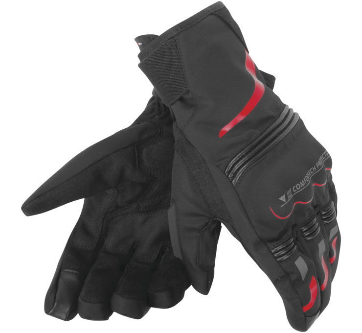 Dainese Tempest D-Dry Black/Red Gloves Uni Lg - Waterproof Motorcycle Gear - Click Image to Close