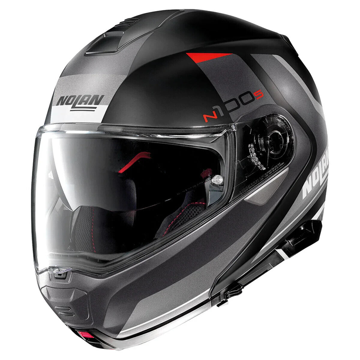 Nolan N100-5 Hilltop Helmet Flat Black/Grey Large - Click Image to Close