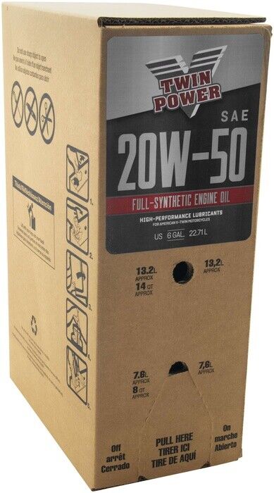 Twin Power 20W50 Synthetic Oil 6 Gallon Bag In Box - Click Image to Close