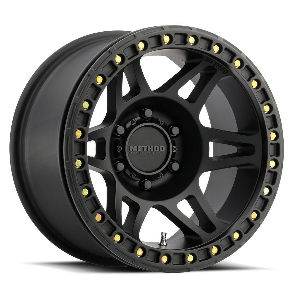 MR106 Beadlock 17x9 -44mm Offset 8x6.5 130.81mm CB Matte Black w/BH-H36125 Wheel - Click Image to Close