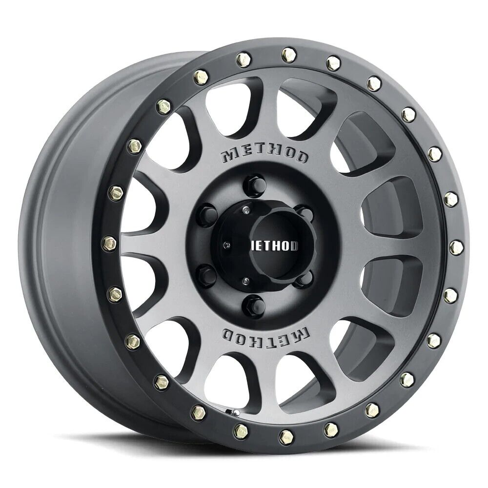 MR305 NV 17x8.5 / 0mm Offset / 5x5 BP / 94mm CB / Ti. - Matte Black Lip Wheel - Click Image to Close