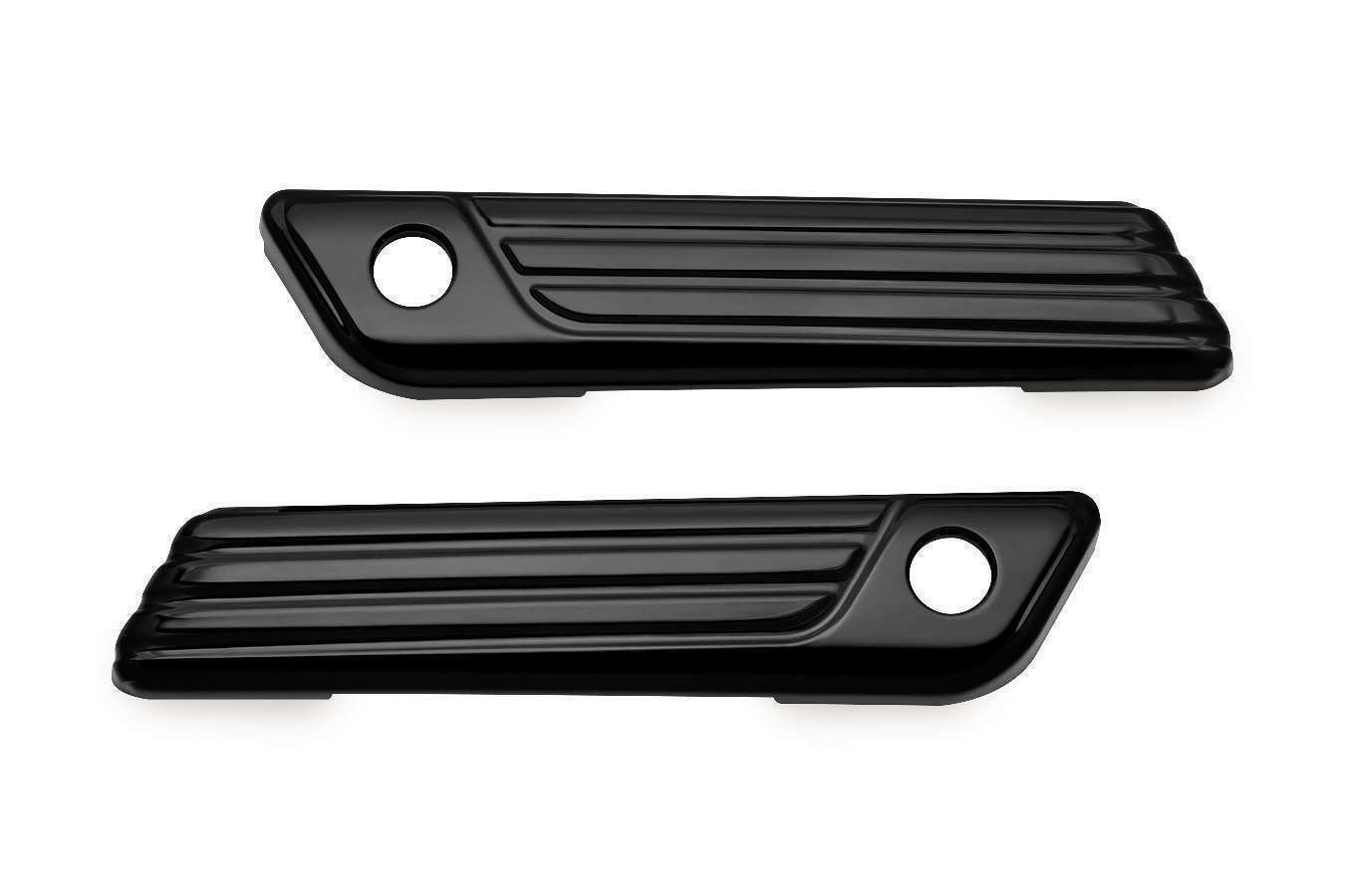 Tri-Line Saddlebag Hinge Covers Gloss Black - Click Image to Close