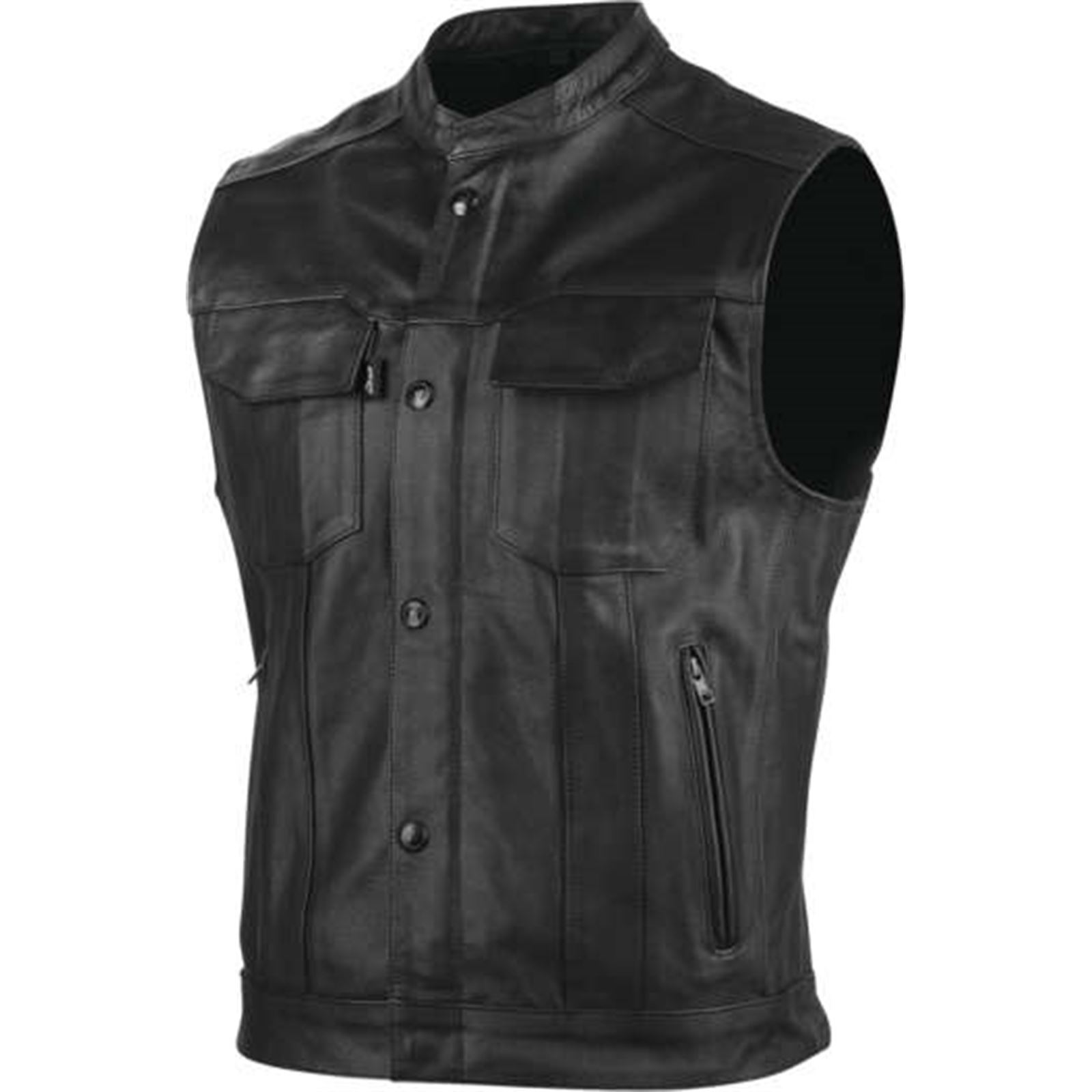 Band Of Brothers Leather Vest Black - 3XL - Click Image to Close