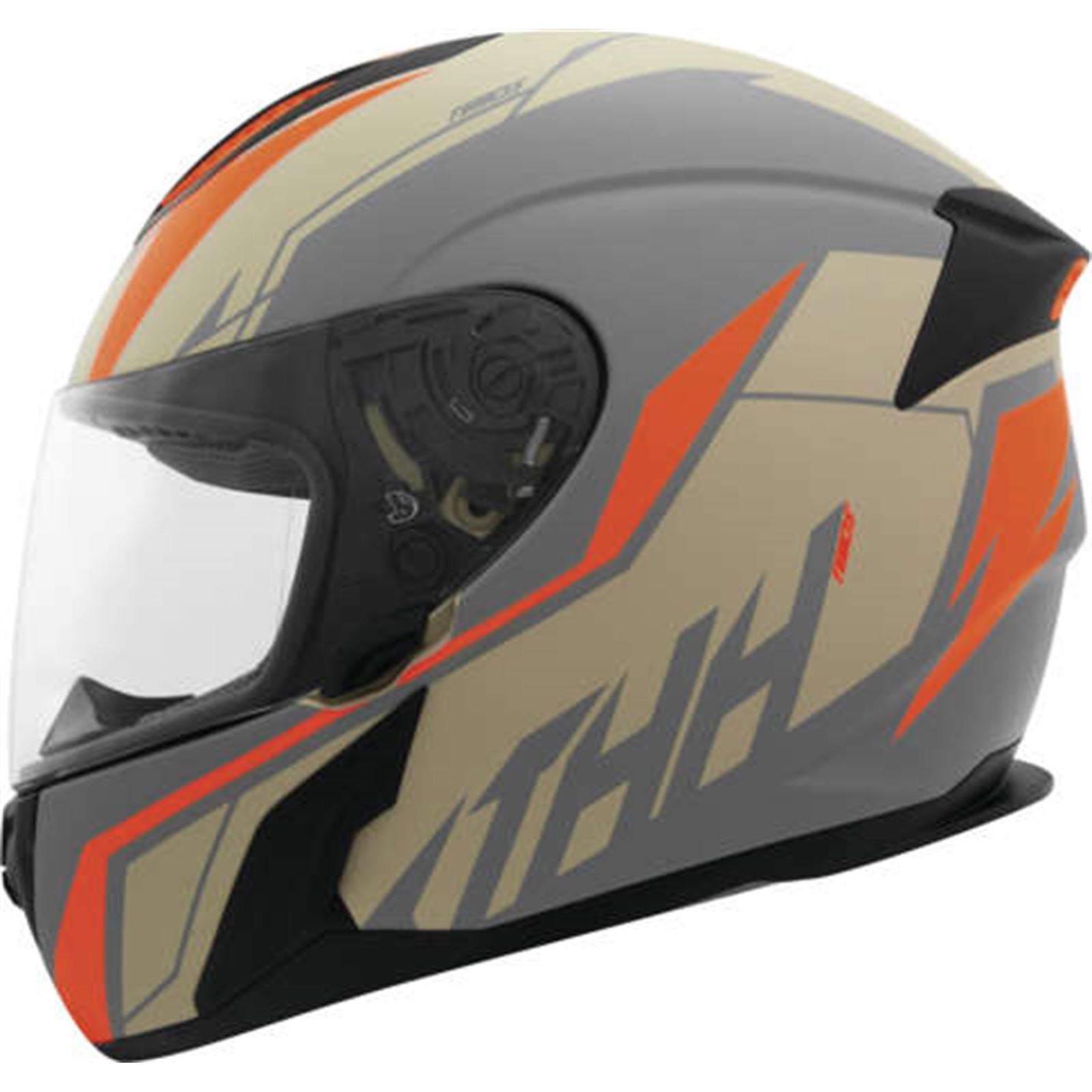 THH Helmets T810S Turbo Grey/Org Lg - Click Image to Close