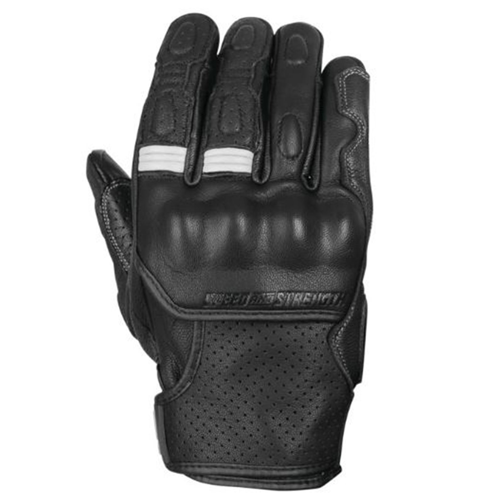 Twist of Fate Leather Gloves Black/White - XL - Click Image to Close