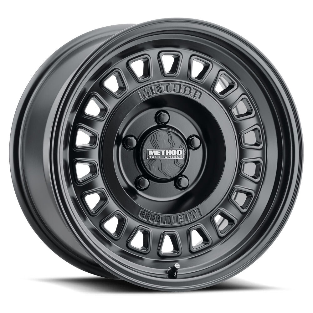 MR320 17x8.5 0mm Offset 5x5.5 BP 5.5mm CB 4.72in BS Matte Black Wheel - Click Image to Close