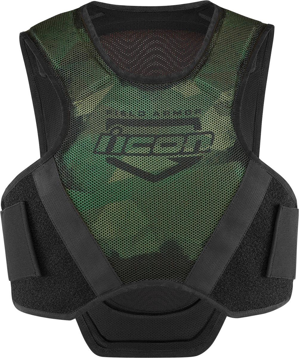 ICON Field Armor Softcore Vest S/M Green/Black - Low-profile protective riding vest - Click Image to Close