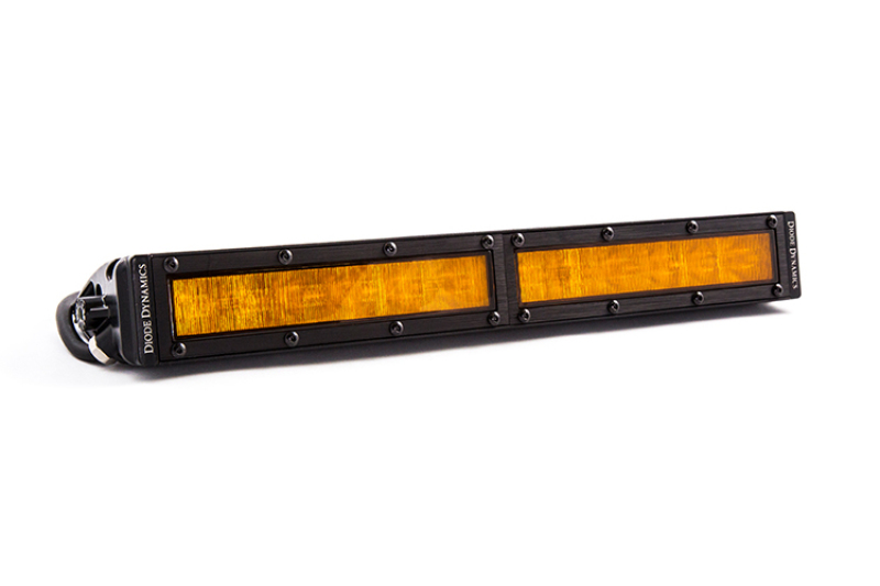 12 In LED Light Bar Single Row Straight - Amber Wide Each Stage Series - Click Image to Close