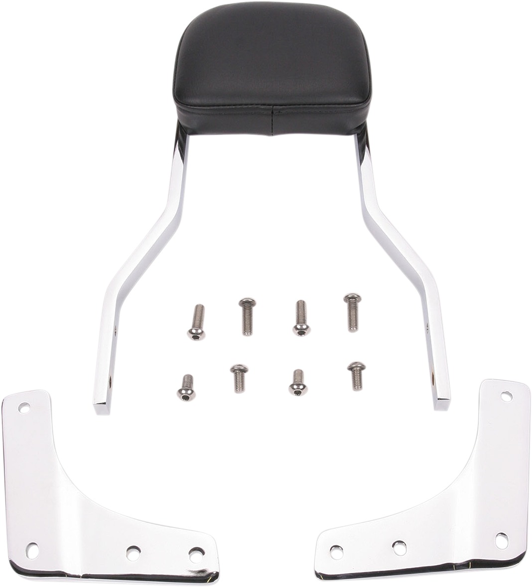 Short Square 14" Sissy Bar Chrome - For 97-07 Honda Shadow Spirit/Sabre - Click Image to Close