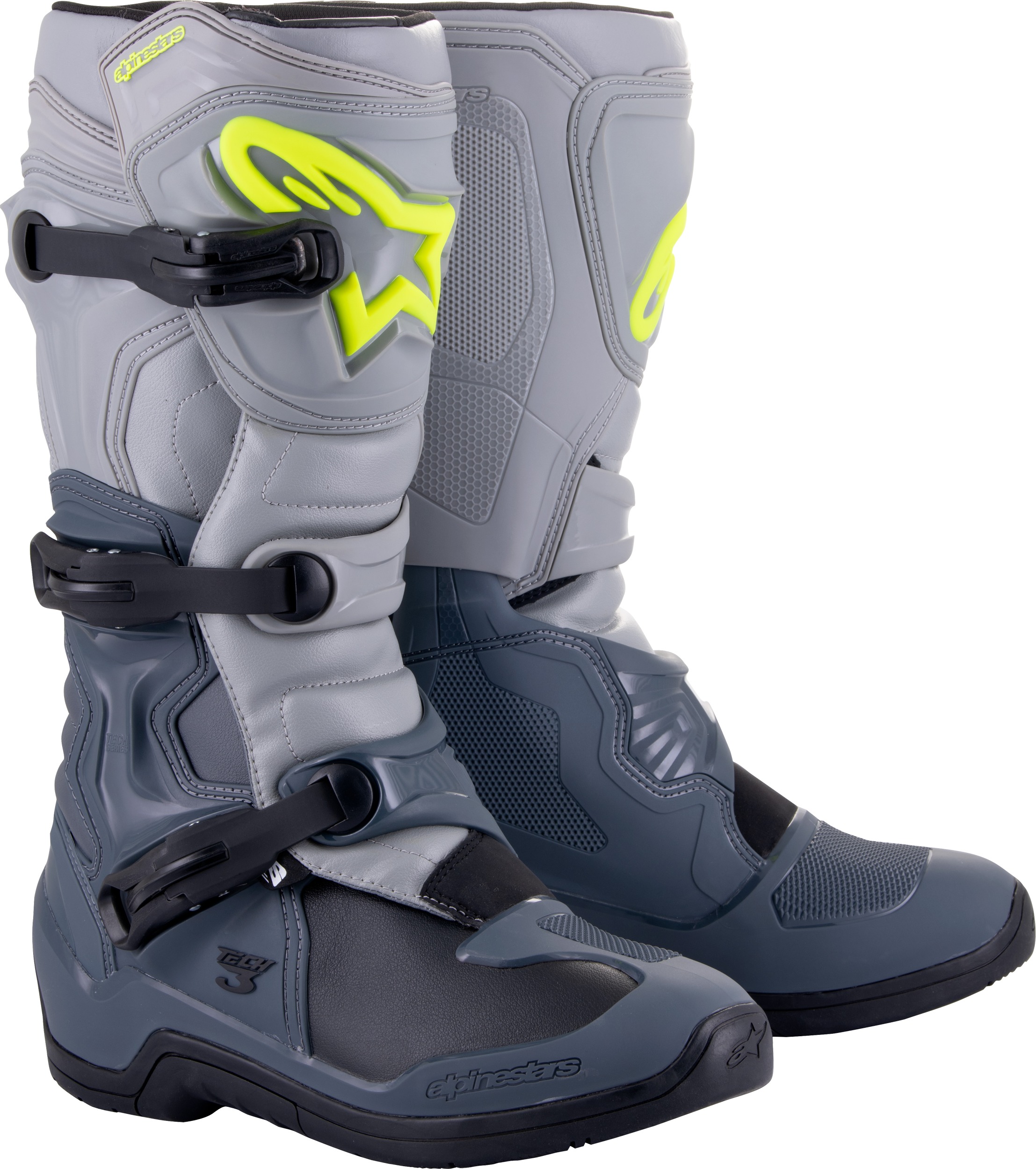 Alpinestars Tech 3 Boots Dark Grey/Light Grey/Black SZ 6 - Tech 3 Boots For motocross/off-road - Click Image to Close