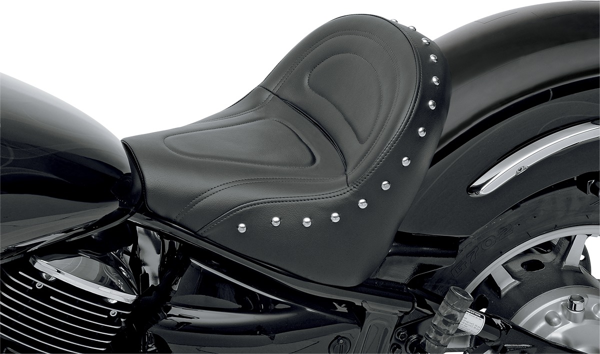 Renegade Deluxe Studded Solo Seat Black Gel Low - For 99-11 Yamaha XVS1100 V-Star Classic - Click Image to Close