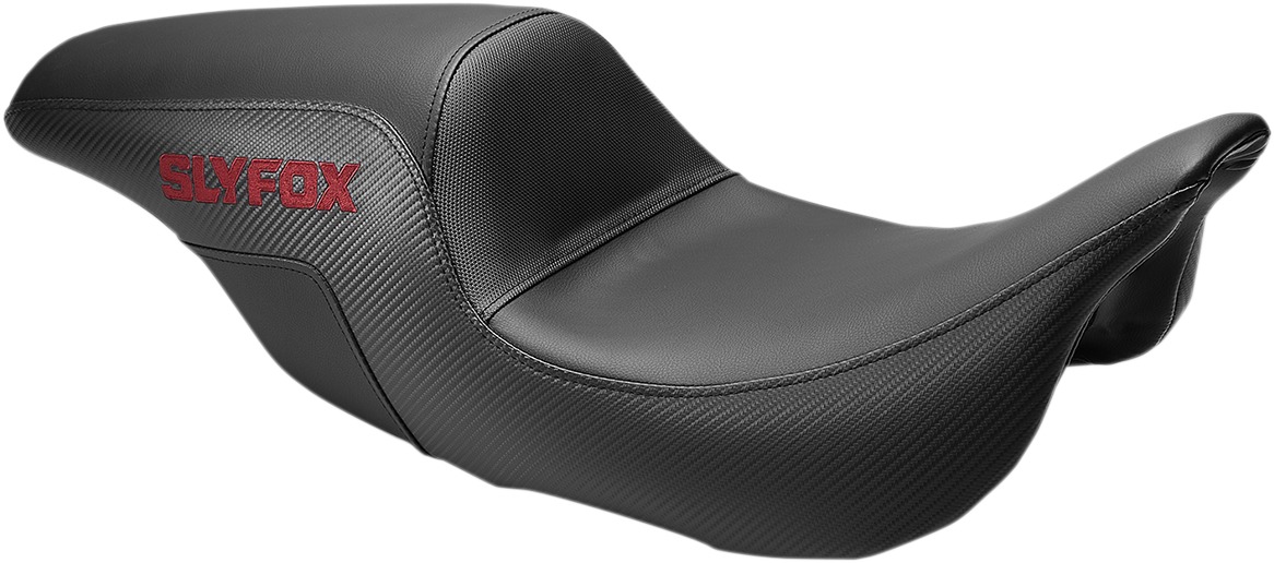 Step-Up Lattice Stitched 2-Up Seat - Black - For 08-20 Harley FLH FLT - Click Image to Close