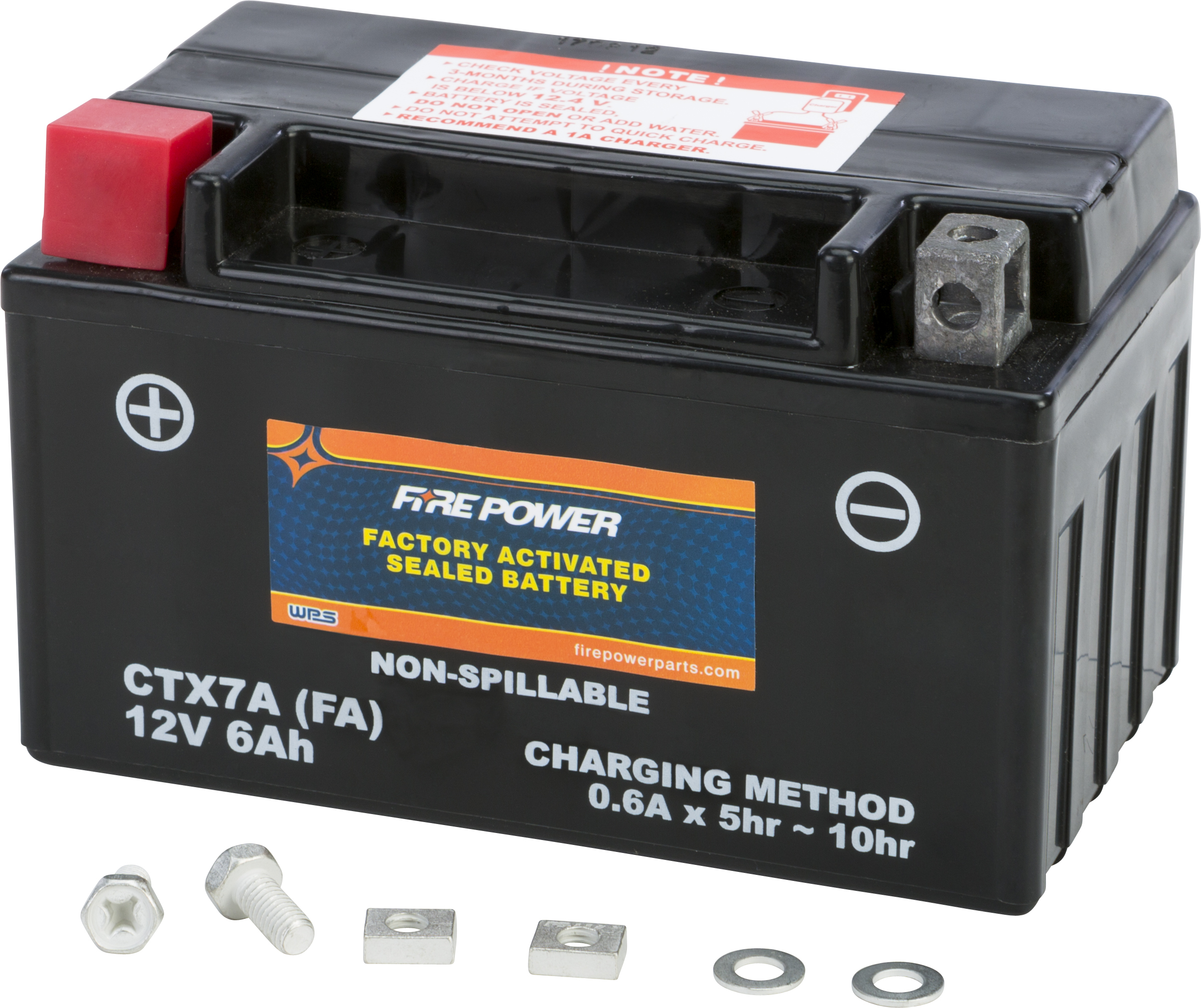 Factory Activated Sealed Battery - Replaces YTX7A-BS - Click Image to Close