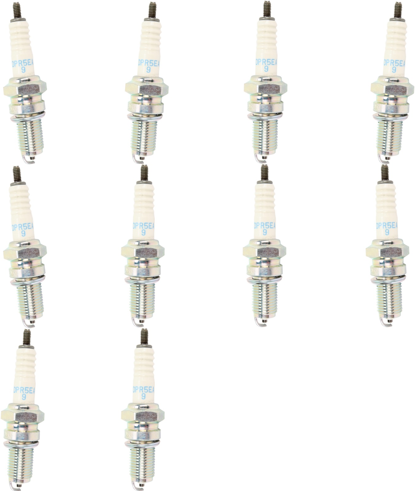 10 Pack - Spark Plug DPR5EA-9 - For 85-04 CH250 Elite, VN1500 Vulcan Classic/Nomad - Click Image to Close