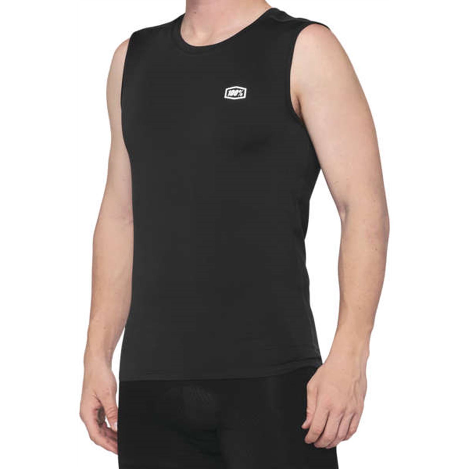 100% Basecamp Men's Sleeveless Base Layer Black Small - Click Image to Close