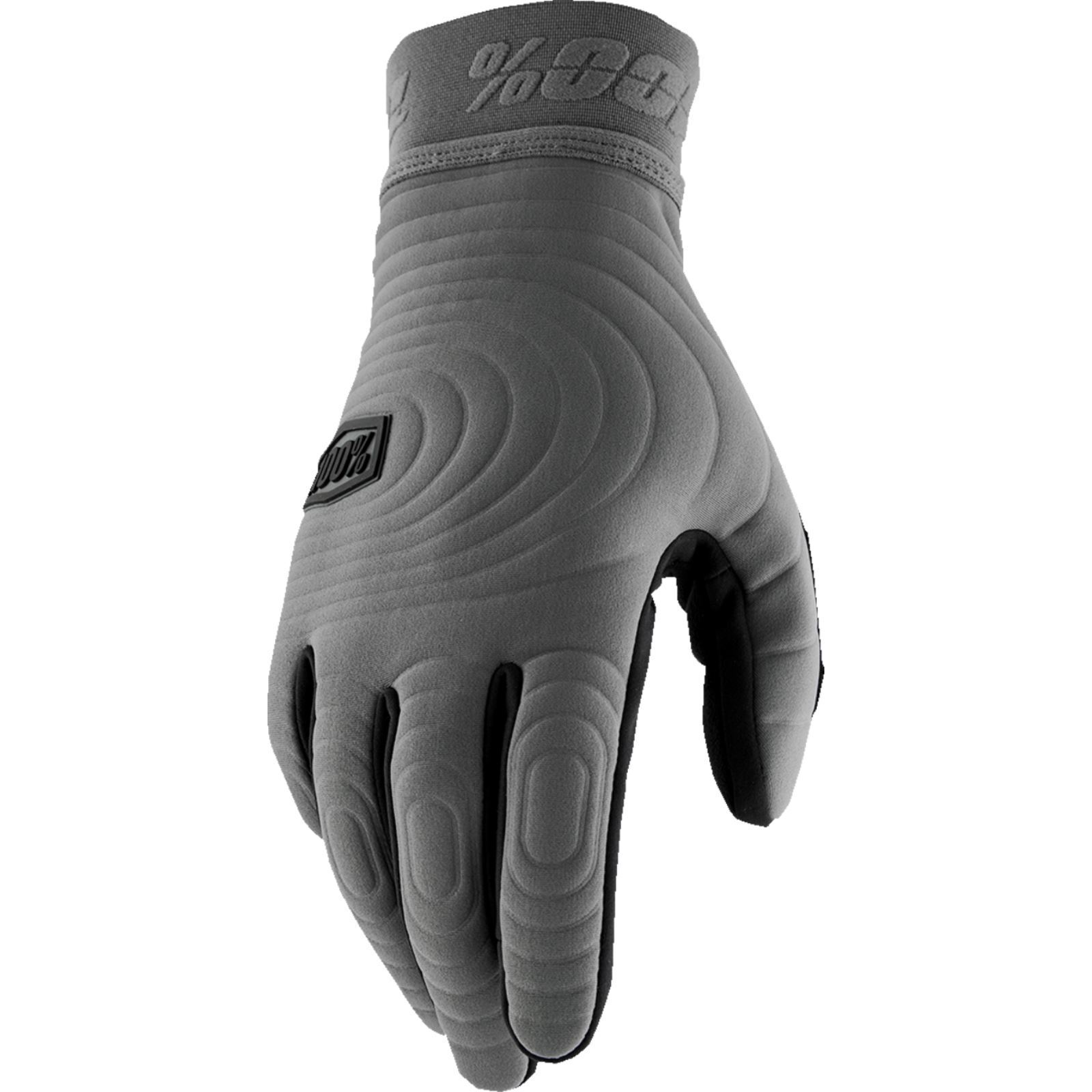 100% Brisker Xtr Cold Weather Gloves Charcoal Large - 10030-00008 - Click Image to Close