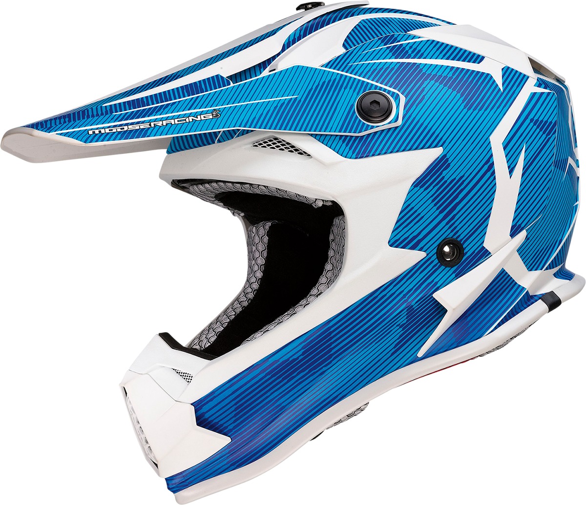 F.I. Agroid Camo Blue White Helmet Youth LG - Click Image to Close