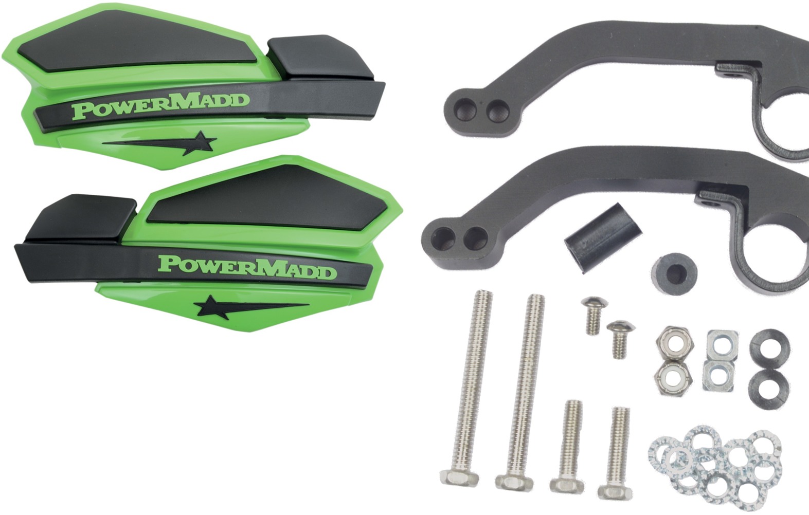 Green & Black Star Handguard Kit w/ MC/ATV Mounts - Click Image to Close