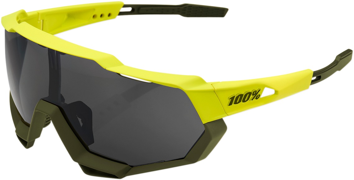 Speedtrap Sunglasses Yellow/Olive/Black w/ Black Mirror Lens - Click Image to Close