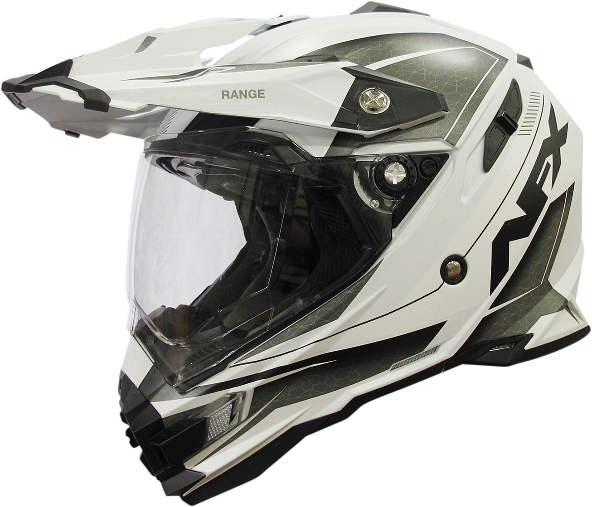 FX-41DS Range Full Face Dual-Sport Helmet Matte White Small - Click Image to Close