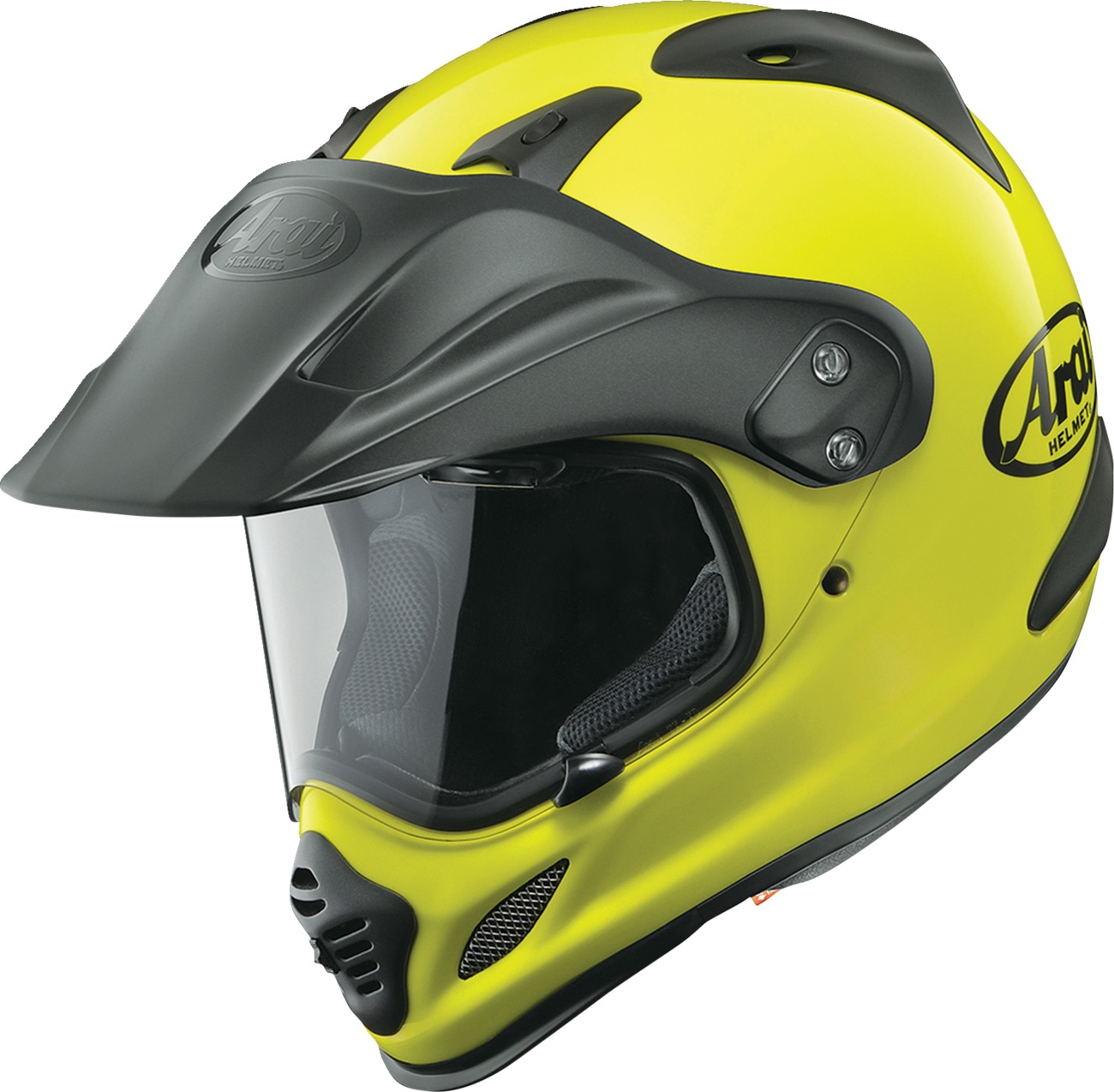 Arai XD-4 Solid Helmet Fluorescent Yellow XS - Dual-sport helmet in Fluorescent Yellow, XS - Click Image to Close