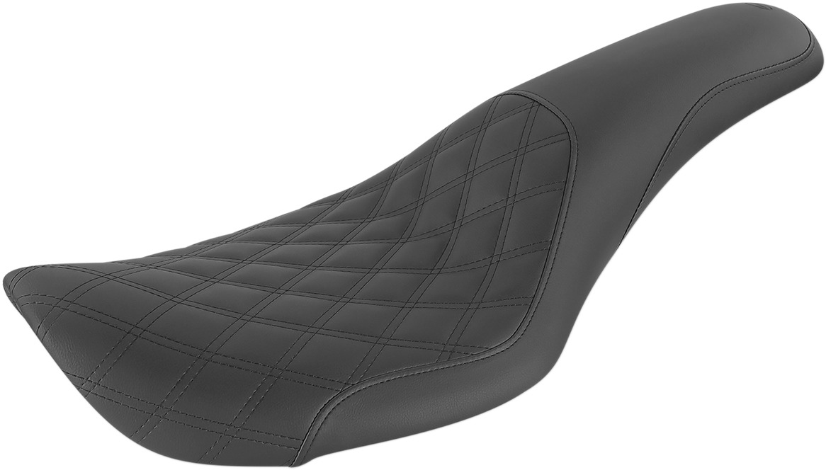 Profiler Lattice Stitched 2-Up Seat - Black - For 96-03 Harley FXDWG - Click Image to Close