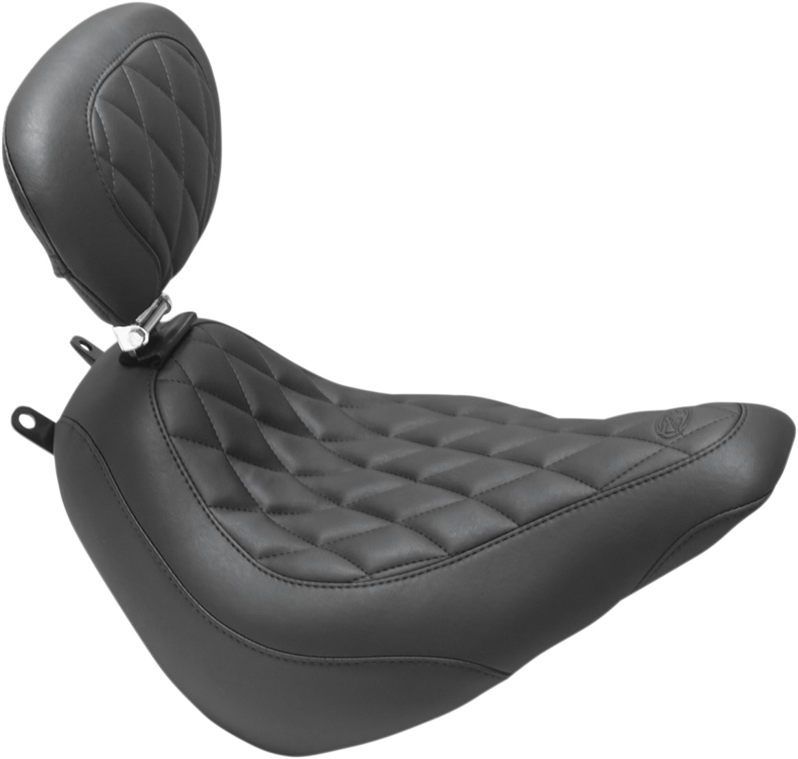 Tripper Diamond Wide Solo Seat w/Backrest - For 18-19 HD FLDE FLHC - Click Image to Close