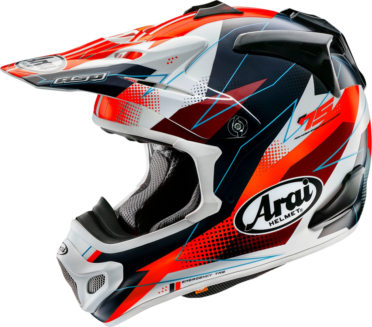 Arai VX-Pro4 Resolute Helmet XS White/Red/Black - Off-road helmet with advanced protection - Click Image to Close