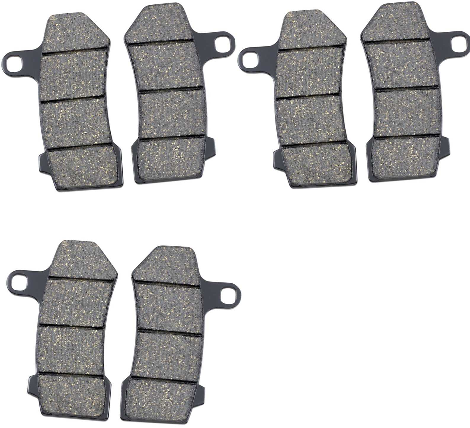 Complete Pad Set - Gold-Plus Semi Metallic Brake Pads - Replaces H-D # 41854-08, 42897-08, 42897-06 & 42850-06 - Click Image to Close