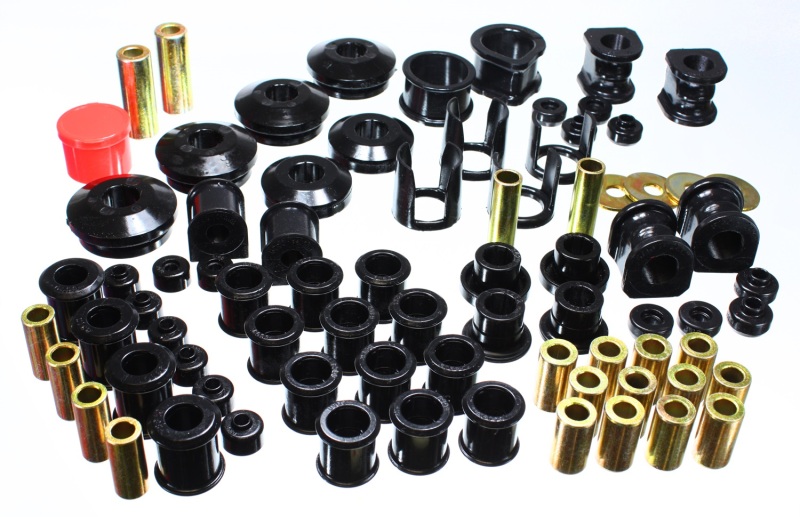 Black Hyper-Flex Master Bushing Set - For 89-94 Nissan 240SX (S13) - Click Image to Close