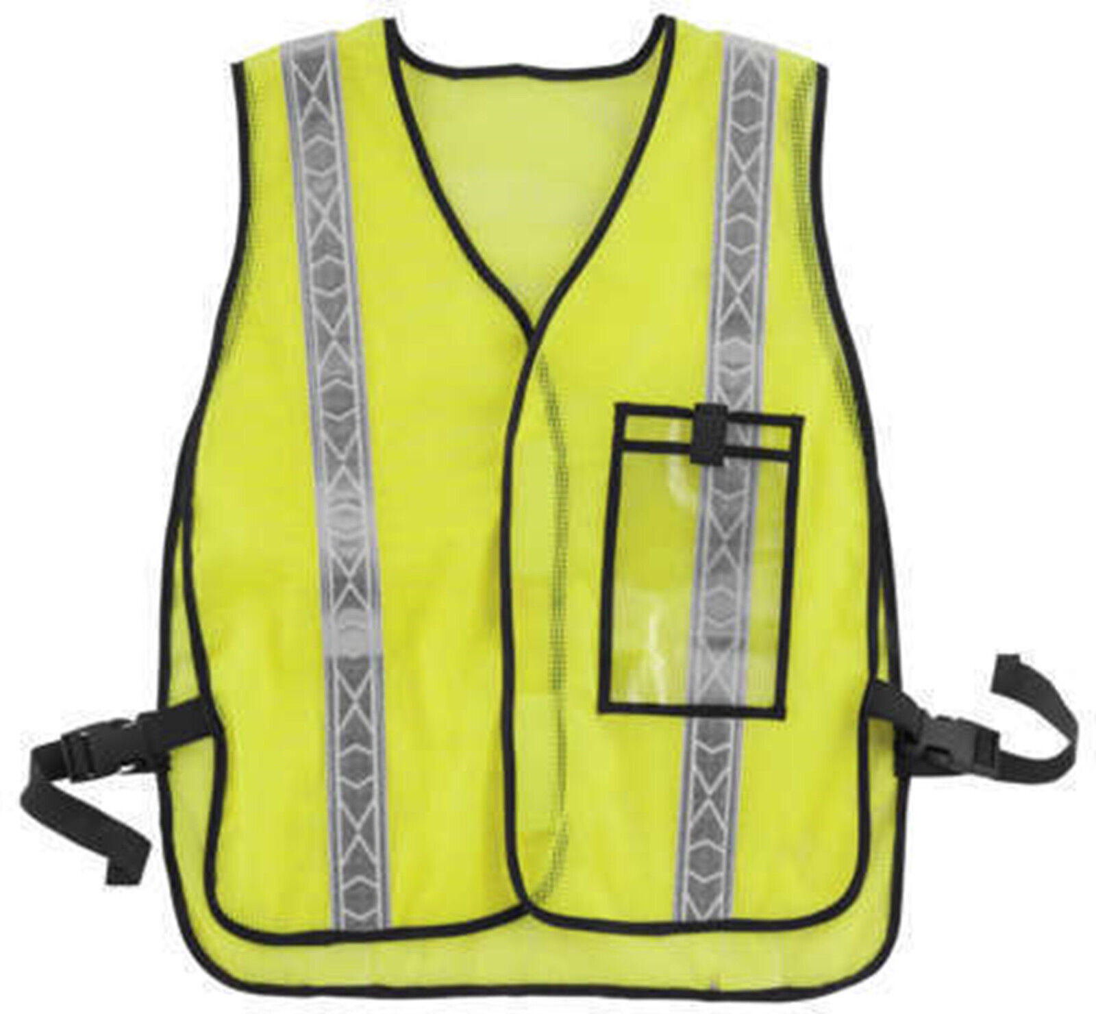 Reflective Safety Vest w/ Id Pocket Lime - Click Image to Close