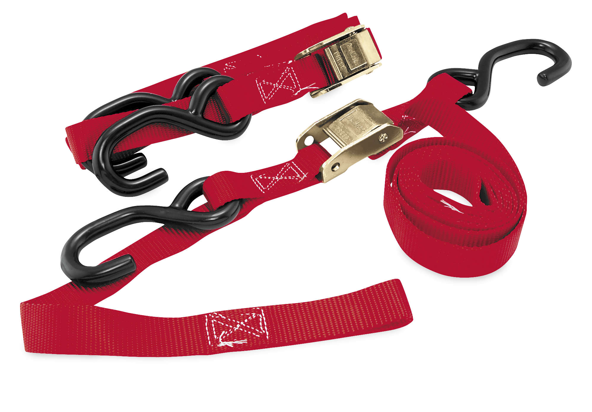 Integrated Tie Downs - Pair - 1" x 72" Integrated Soft Hook - Red - Click Image to Close