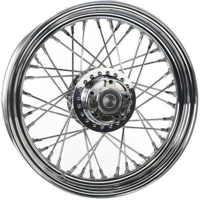 Biker's Choice 40-Spoke Front Wheel 16x3.0 with ABS Chrome - Click Image to Close