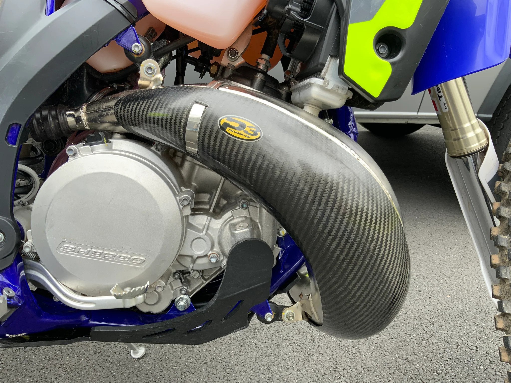 Carbon Fiber Exhaust Pipe Guard / Heat Shield - For 2023 Sherco 250/300 SE - Click Image to Close