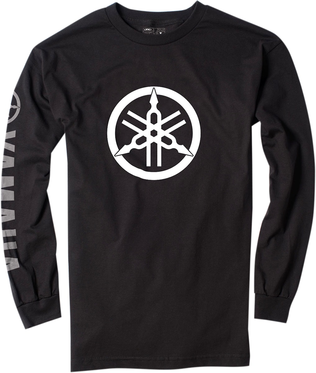 Men's Yamaha Tuning Fork Long Sleeve Tee - Yamaha Tun Fork Ls Tee Blk Xl - Click Image to Close