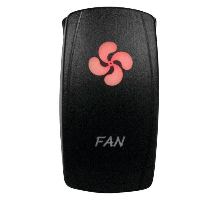 DragonFire Racing Lighted Switch Fan On/Off Red - Click Image to Close