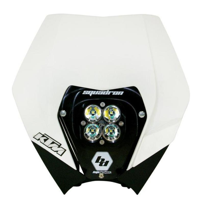 08-13 KTM Headlight Kit DC w/ Headlight Shell White Squadron Sport - Click Image to Close