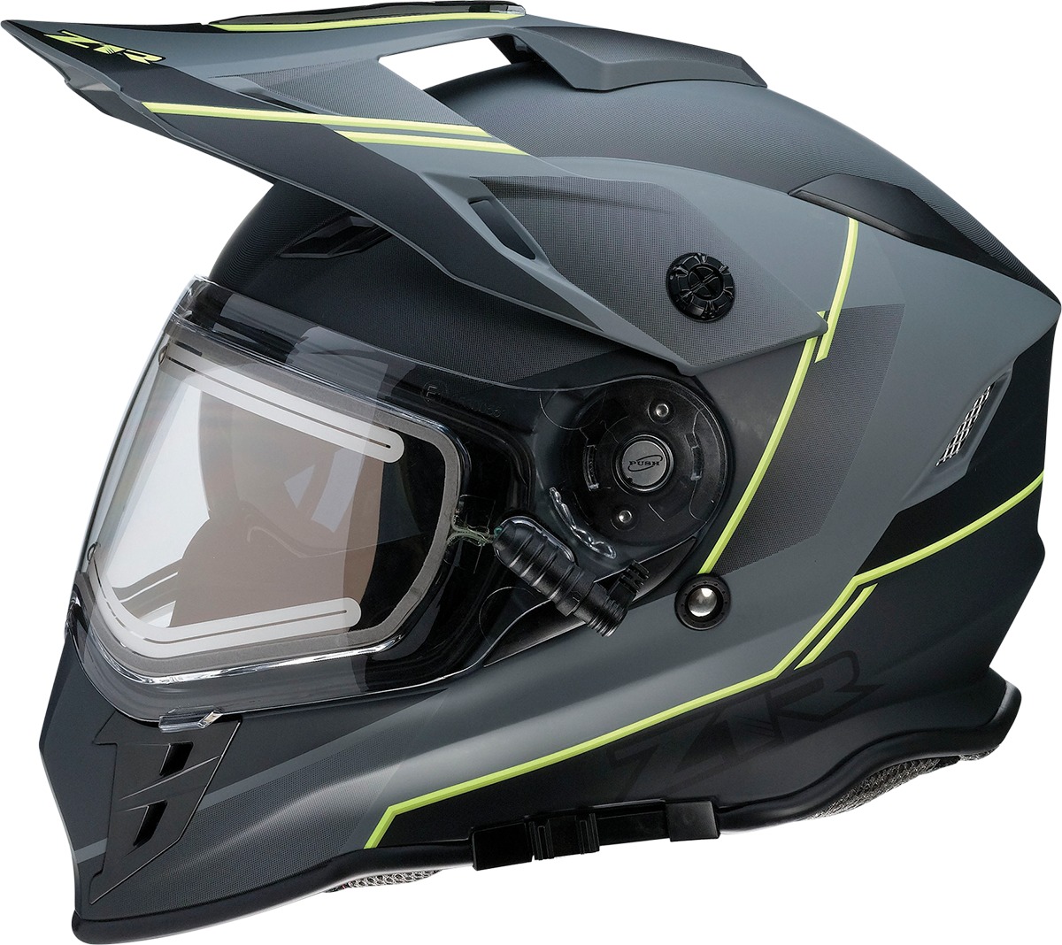 Range Bladestorm Dual-Sport Snow Helmet Medium - Gray/Black/Yellow - Click Image to Close