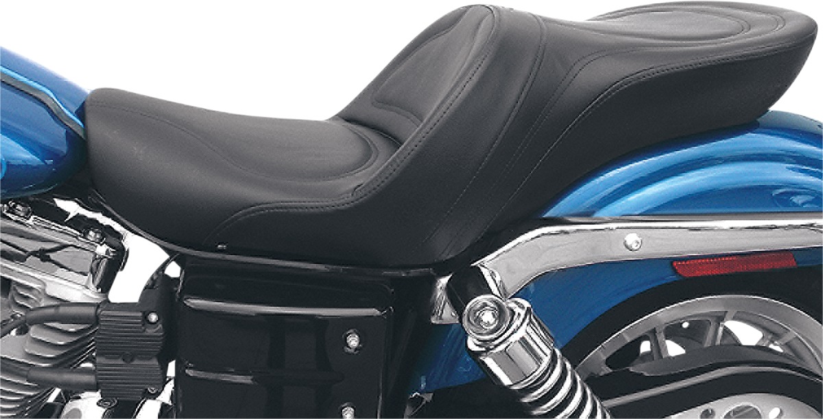 Explorer Stitched 2-Up Seat Black Gel - For 04-05 Harley FXD - Click Image to Close