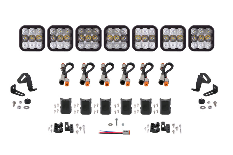 SS5 Sport Universal CrossLink 7-Pod Lightbar - White Combo - Click Image to Close